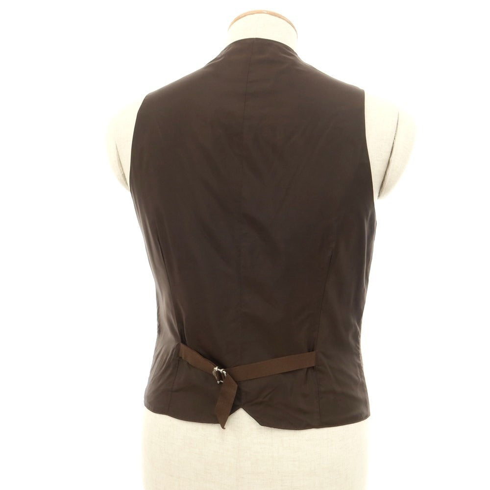 [Used] TAGLIATORE linen cotton vest, casual gilet, brown [size 42] [BRW] [S/S] [condition rank B] ​​[men&