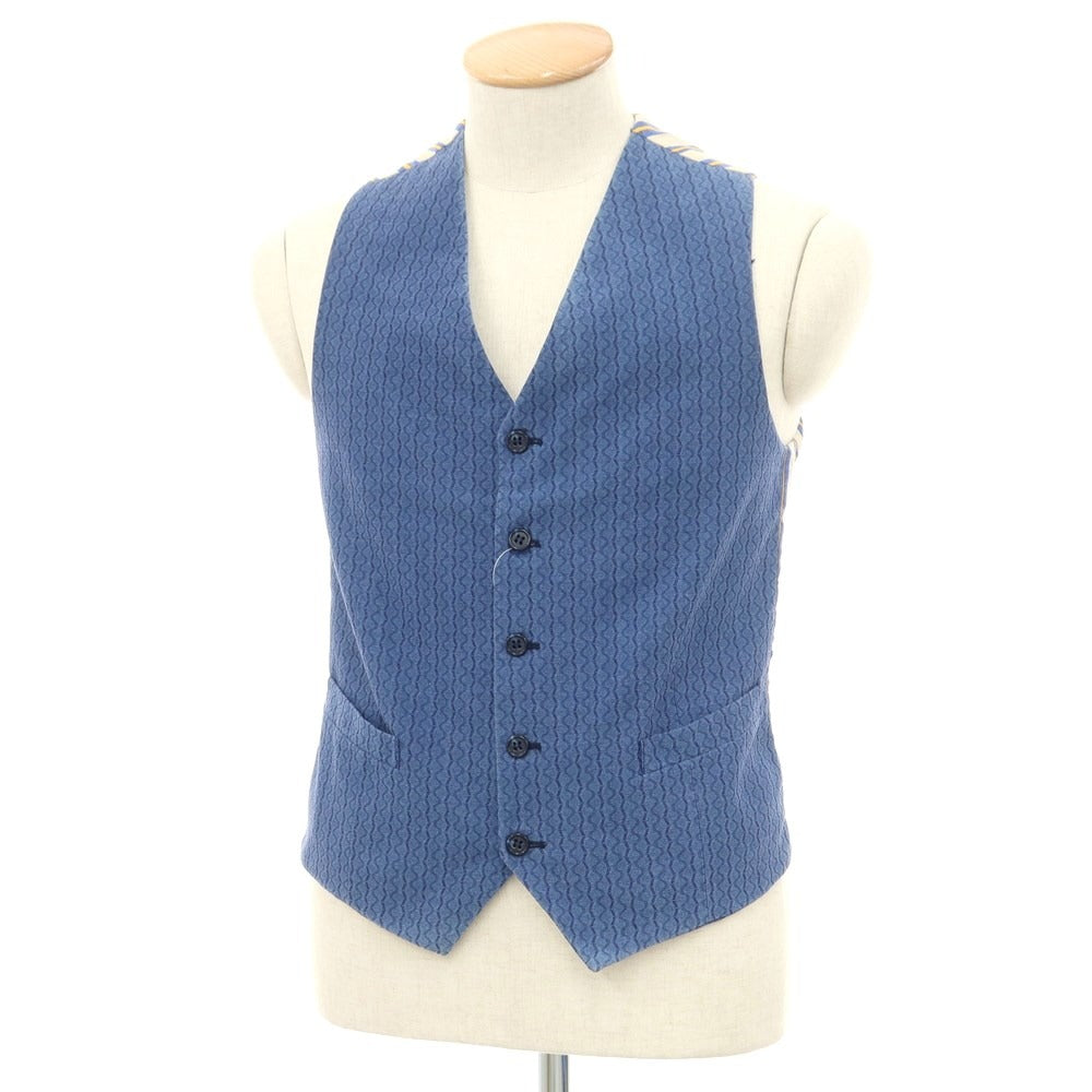 [Used] BEVILACQUA Cotton Vest Casual Gilet Blue x Beige [Size XS] [BLU] [S/S] [Condition Rank C] [Men&