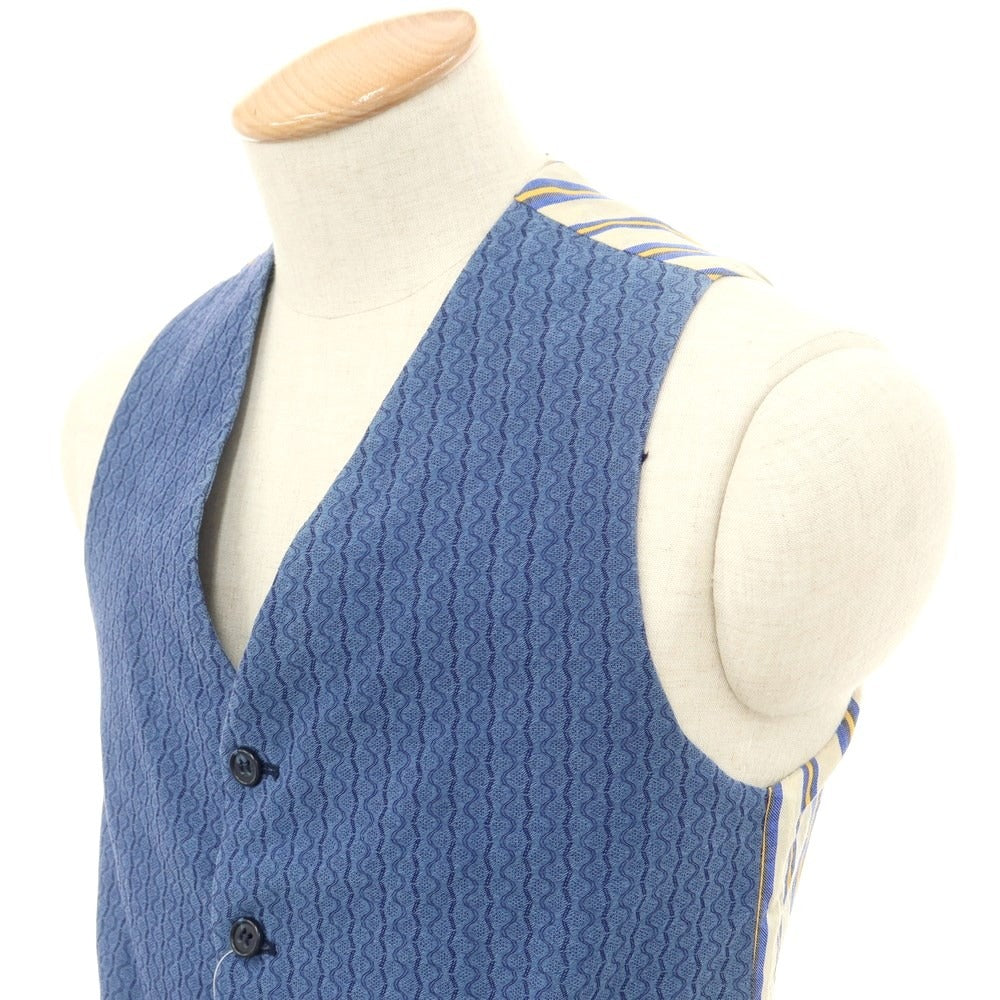 [Used] BEVILACQUA Cotton Vest Casual Gilet Blue x Beige [Size XS] [BLU] [S/S] [Condition Rank C] [Men&