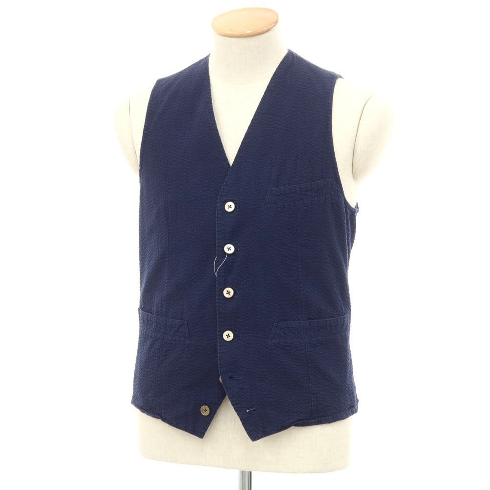 [Used] EDIFICE Cotton Vest Casual Gilet Navy [Size 44] [NVY] [S/S] [Condition Rank C] [Men&