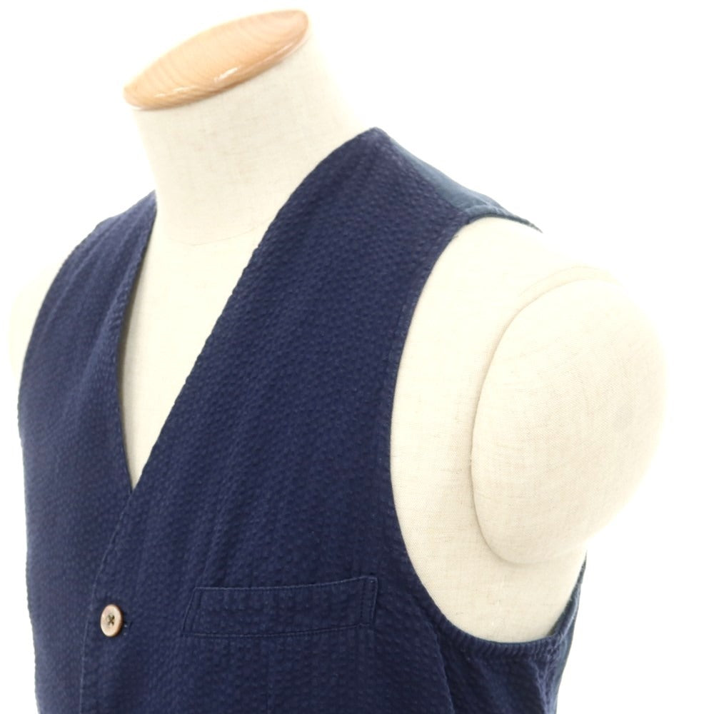 [Used] EDIFICE Cotton Vest Casual Gilet Navy [Size 44] [NVY] [S/S] [Condition Rank C] [Men&