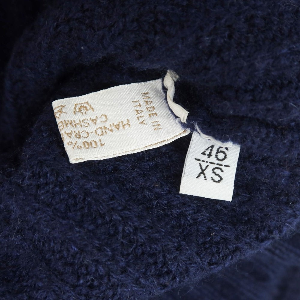 【中古】セッテフィーリ カシミア Settefili Cashmere カシミヤ タートルネック プルオーバーニット ネイビー【 XS/46 】【 状態ランクC 】【 メンズ 】