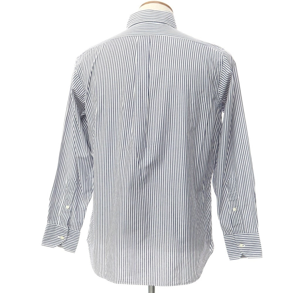 [Used] INDIVIDUALIZED SHIRTS Cotton Striped Button-down Casual Shirt White x Navy [No size indicated (M size)] [Condition Rank B] [Men&