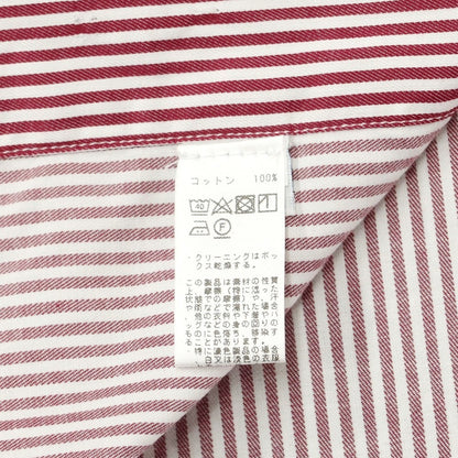 [Used] ERRICO FORMICOLA Cotton Striped Regular Collar Casual Shirt Wine Red x White [37] [Condition Rank B] [Men&