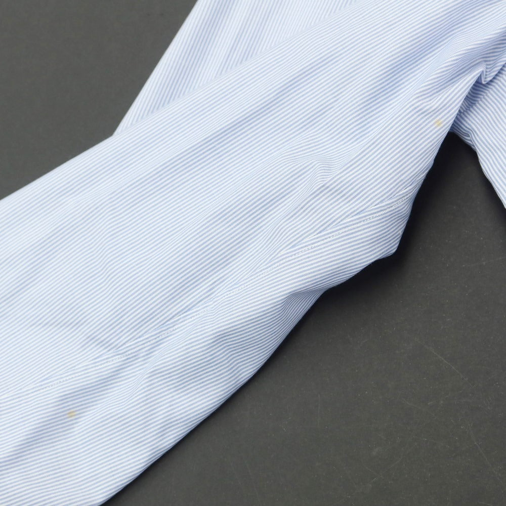 [Used] Luigi Borrelli Cotton Semi-wide Collar Double Cuff Dress Shirt Blue x White [39] [Condition Rank B] [Men&