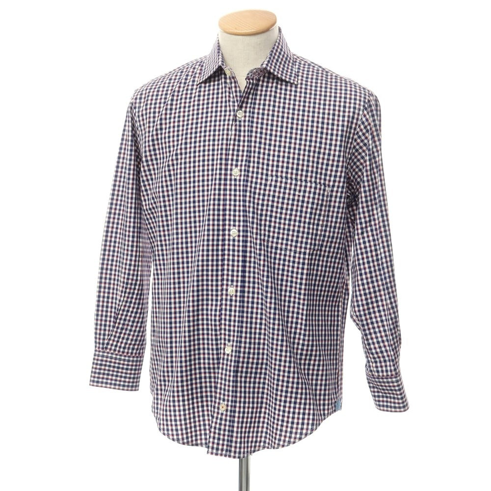 [Used] Hartford Cotton Check Semi-Wide Collar Casual Shirt Navy x White [XS] [Condition Rank B] [Men&