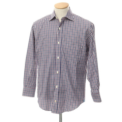 [Used] Hartford Cotton Check Semi-Wide Collar Casual Shirt Navy x White [XS] [Condition Rank B] [Men&