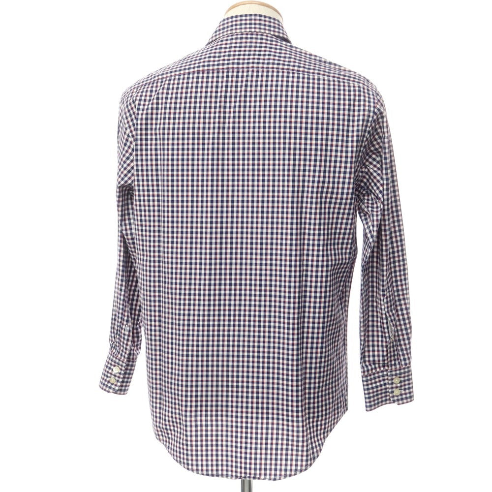 [Used] Hartford Cotton Check Semi-Wide Collar Casual Shirt Navy x White [XS] [Condition Rank B] [Men&