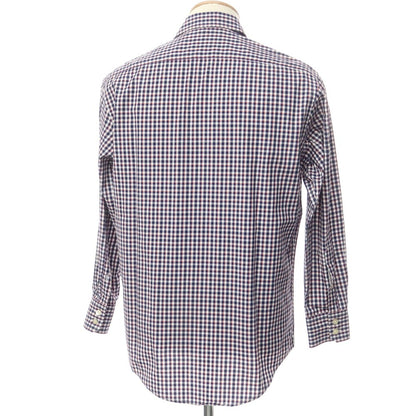 [Used] Hartford Cotton Check Semi-Wide Collar Casual Shirt Navy x White [XS] [Condition Rank B] [Men&