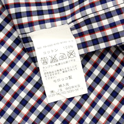 [Used] Hartford Cotton Check Semi-Wide Collar Casual Shirt Navy x White [XS] [Condition Rank B] [Men&