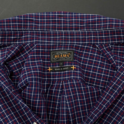 [Used] BEAMS PLUS Cotton Check Button-down Casual Shirt Navy x Red [S] [Condition Rank C] [Men&