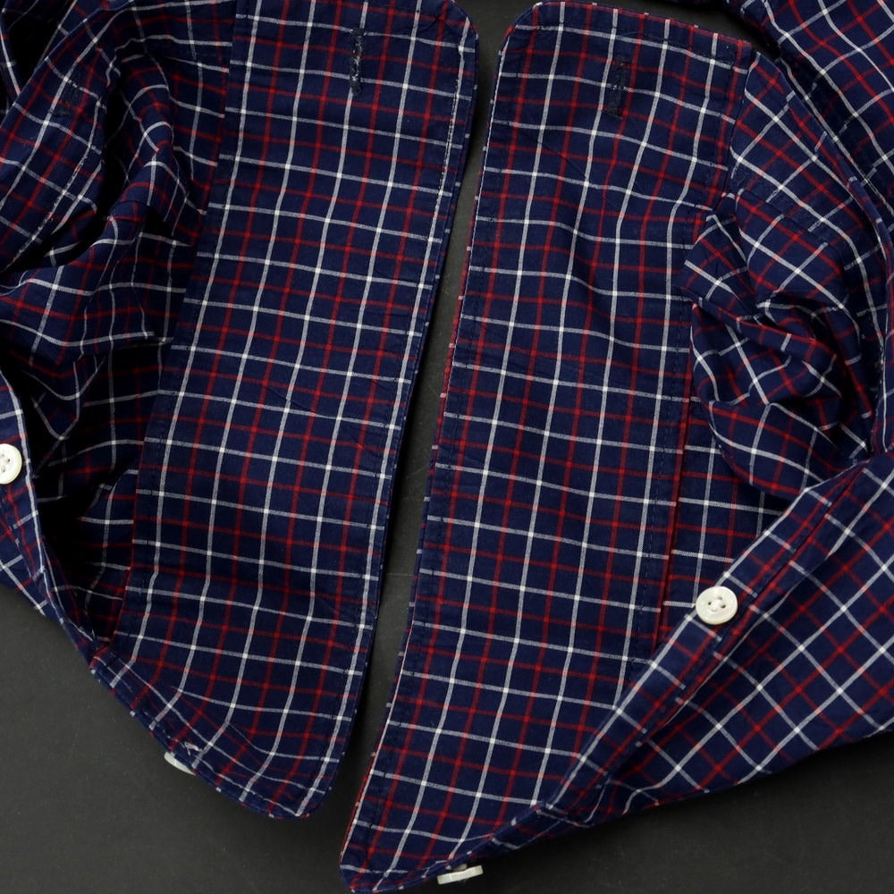 [Used] BEAMS PLUS Cotton Check Button-down Casual Shirt Navy x Red [S] [Condition Rank C] [Men&