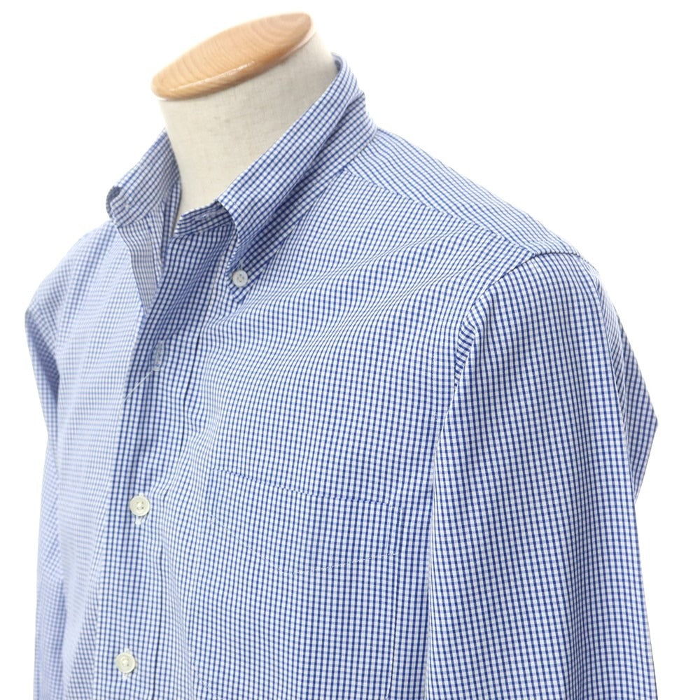 [Used] Makers Shirt Kamakura Cotton Check Button-down Dress Shirt White x Blue [S] [Condition Rank B] [Men&