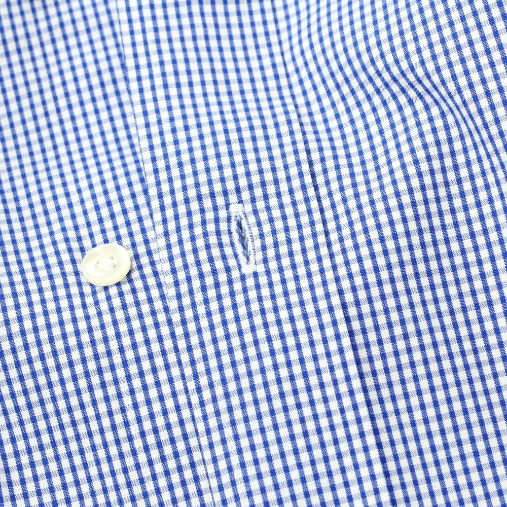 [Used] Makers Shirt Kamakura Cotton Check Button-down Dress Shirt White x Blue [S] [Condition Rank B] [Men&