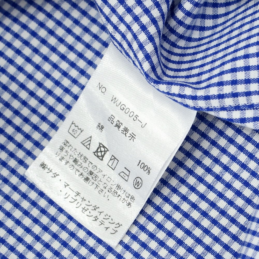 [Used] Makers Shirt Kamakura Cotton Check Button-down Dress Shirt White x Blue [S] [Condition Rank B] [Men&