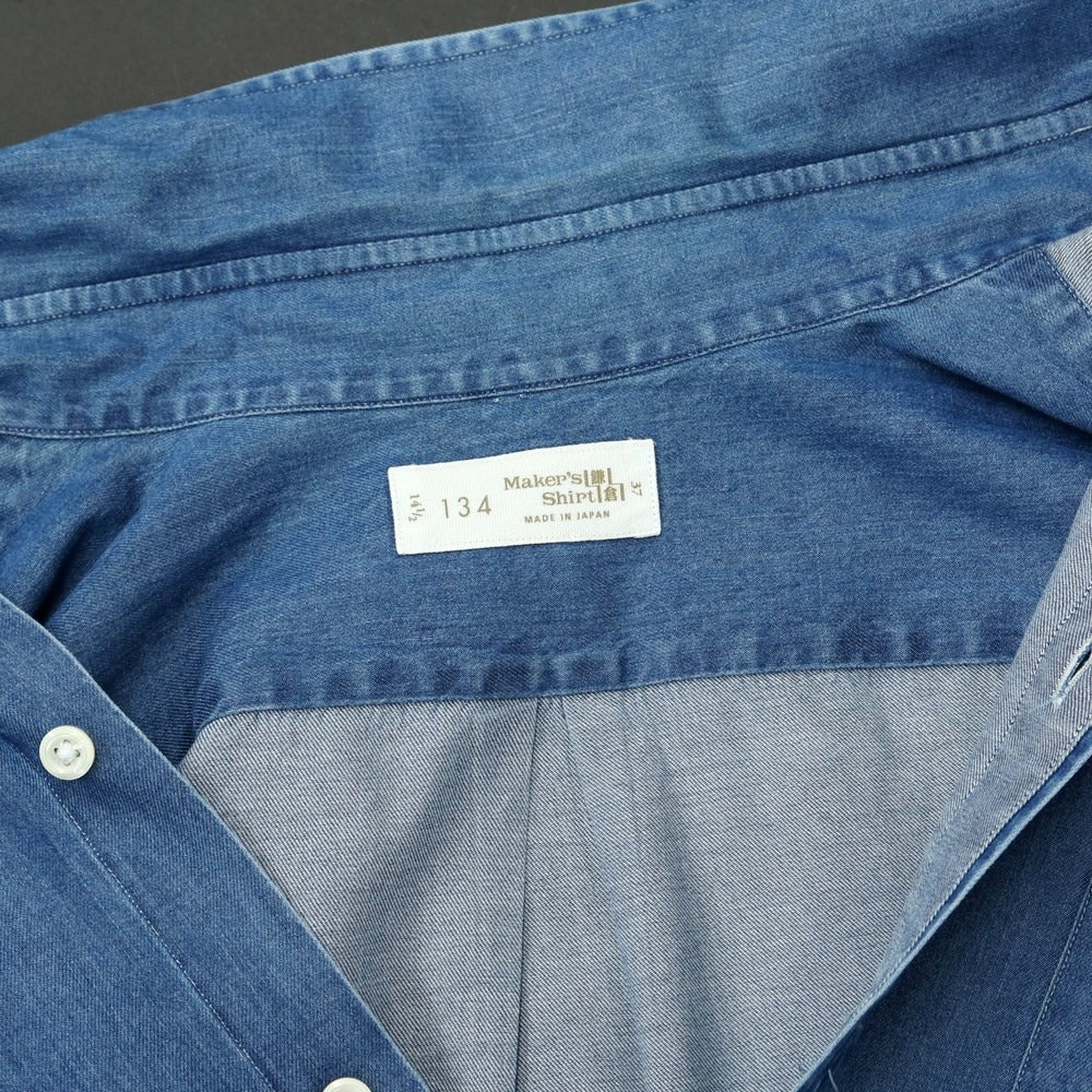 [Used] Makers Shirt Kamakura Cotton Button-down Casual Shirt Blue [37] [Condition Rank C] [Men&