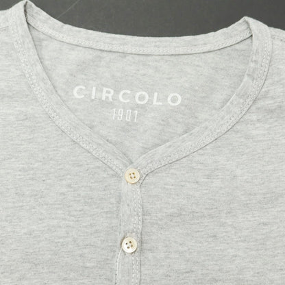 [Used] CIRCOLO 1901 Cotton Henley Neck Short Sleeve T-Shirt Gray [Size L] [GRY] [S/S] [Condition Rank A] [Men&