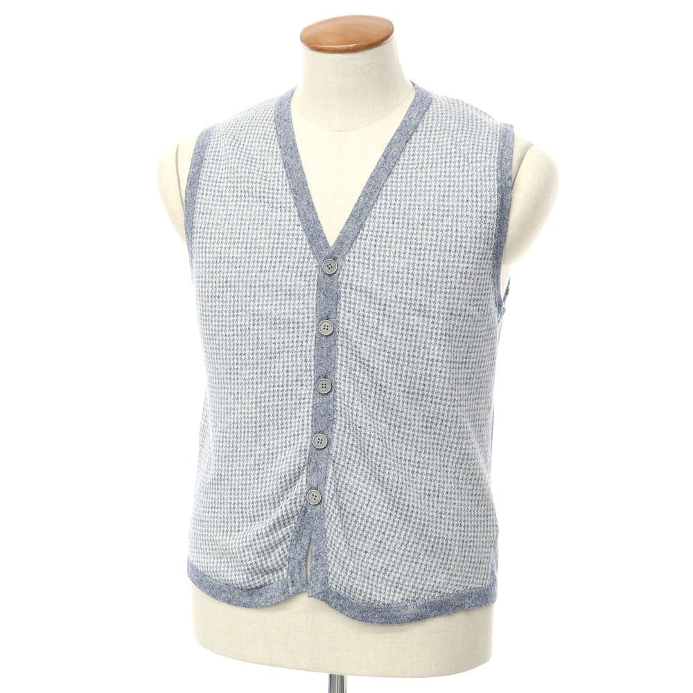 [Used] Heritage cotton linen knit vest
 Navy x White [Size 46] [NVY] [S/S] [Condition Rank B] [Men&