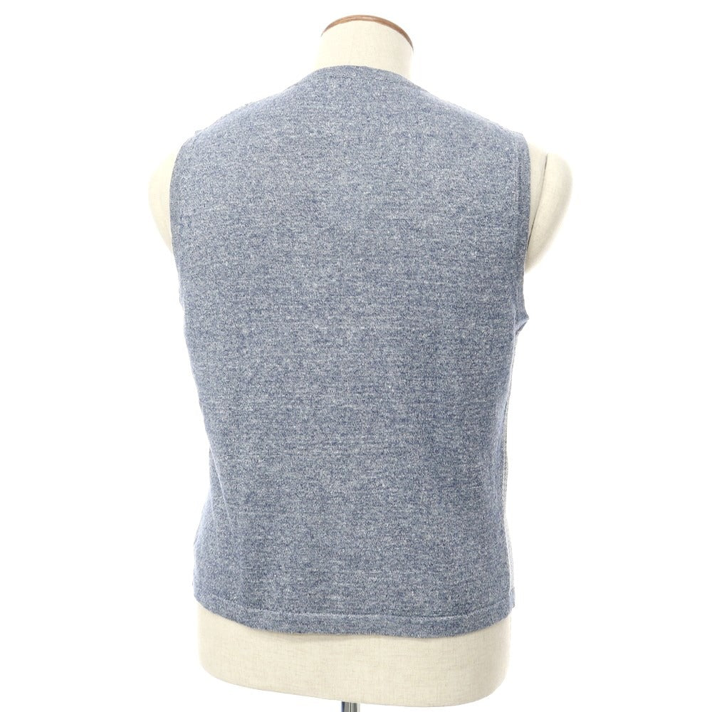 [Used] Heritage cotton linen knit vest
 Navy x White [Size 46] [NVY] [S/S] [Condition Rank B] [Men&