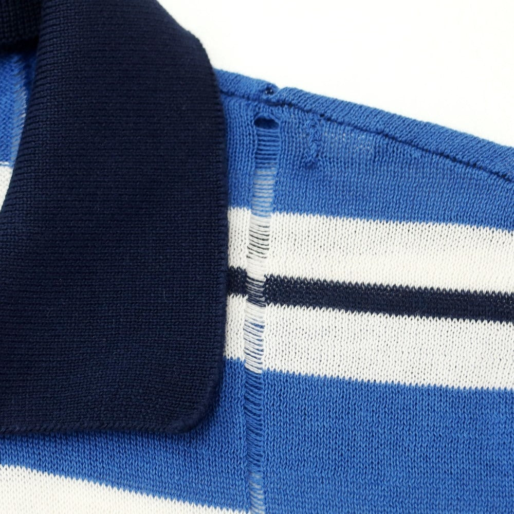 [Used] IRISH CRONE Cotton Polo Knit
 Navy x Blue [Size S] [NVY] [S/S] [Condition Rank B] [Men&