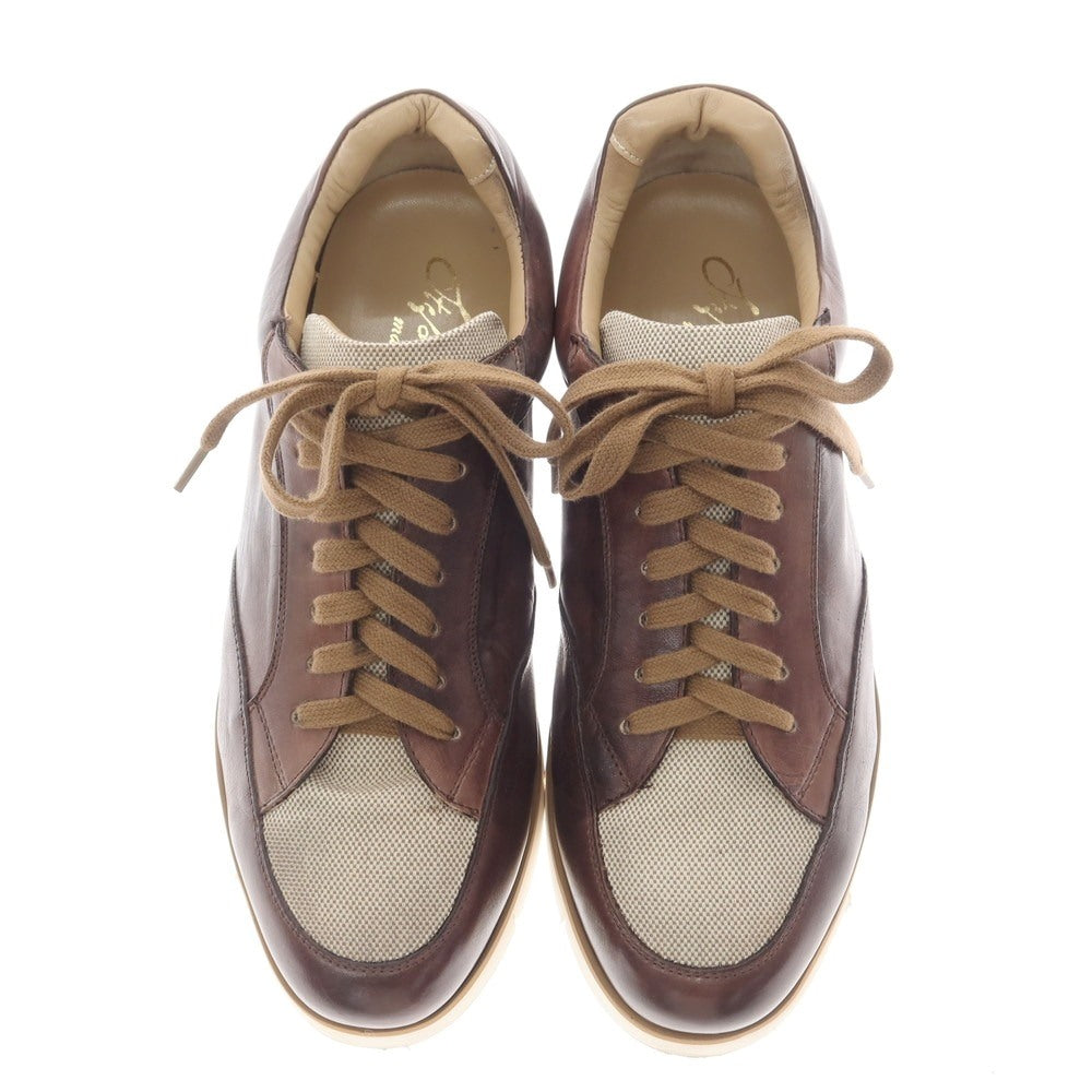 [Used] Stefano Branchini Leather Canvas Sneakers Brown x Beige [40] [Condition Rank B] [Men&