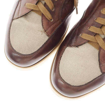 [Used] Stefano Branchini Leather Canvas Sneakers Brown x Beige [40] [Condition Rank B] [Men&