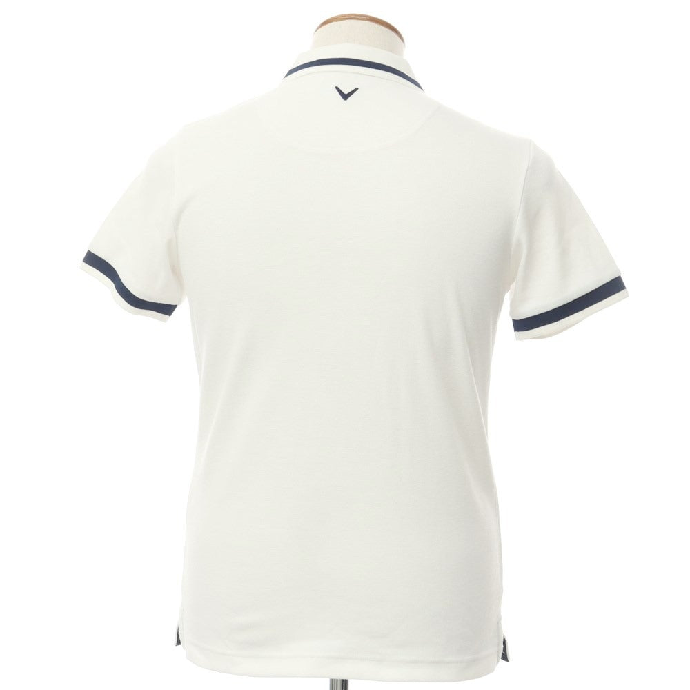 [Used] Callaway Polyester Short Sleeve Polo Shirt
 White x Navy [Size M] [WHT] [S/S] [Condition Rank B] [Men&