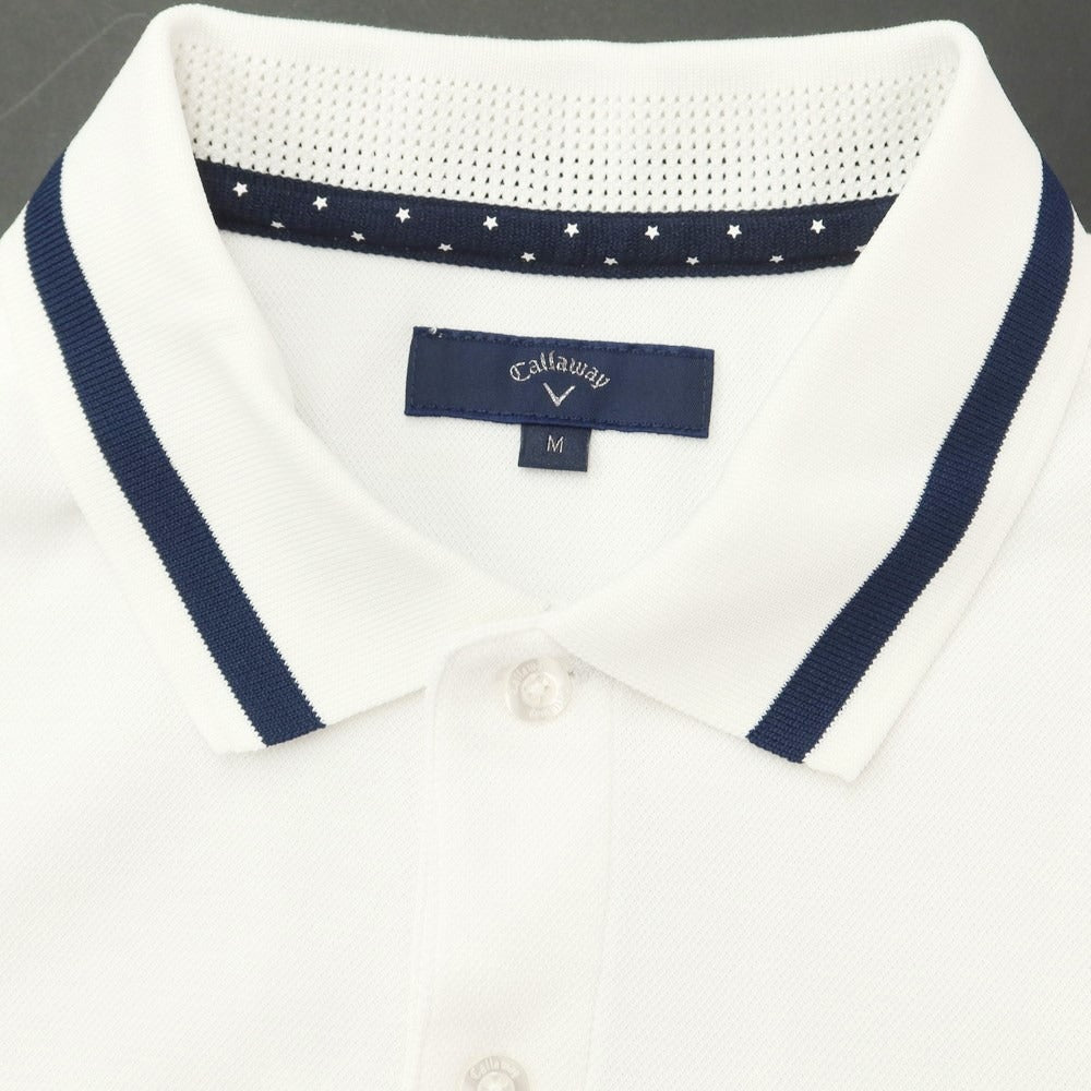 [Used] Callaway Polyester Short Sleeve Polo Shirt
 White x Navy [Size M] [WHT] [S/S] [Condition Rank B] [Men&