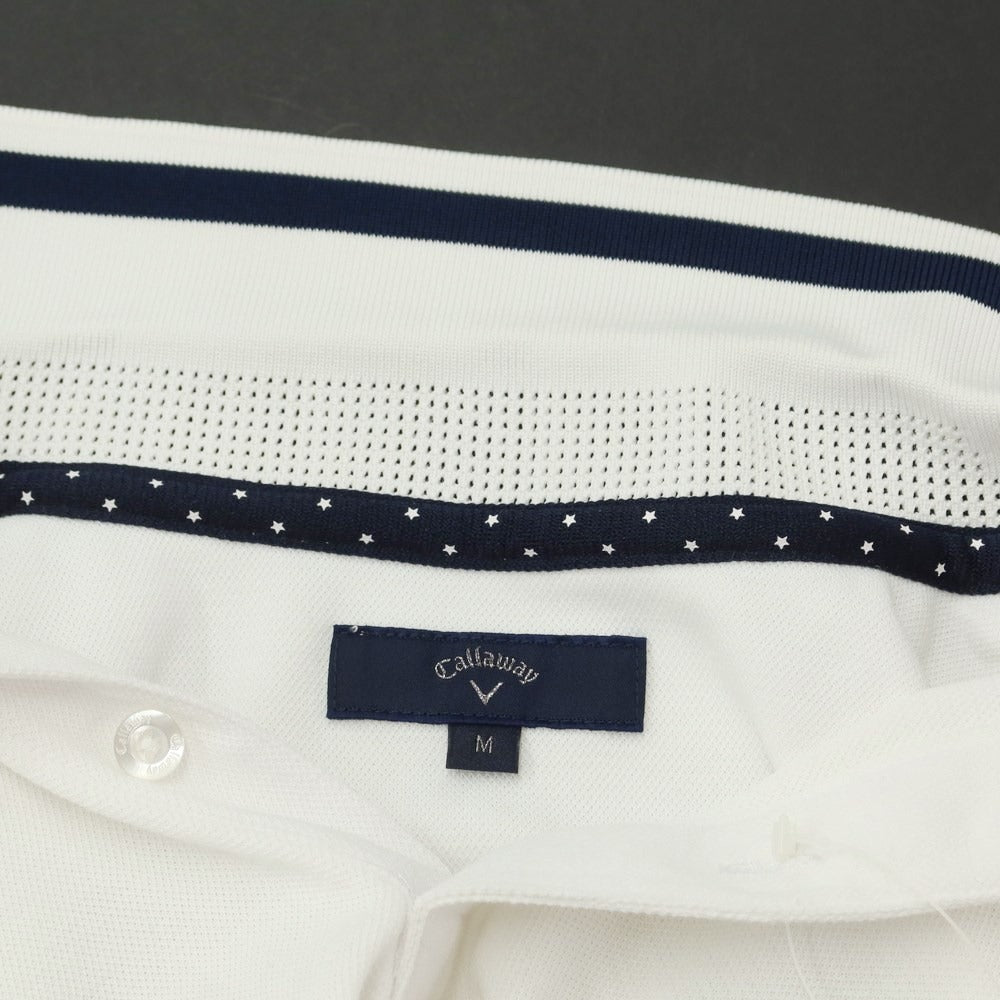 [Used] Callaway Polyester Short Sleeve Polo Shirt
 White x Navy [Size M] [WHT] [S/S] [Condition Rank B] [Men&