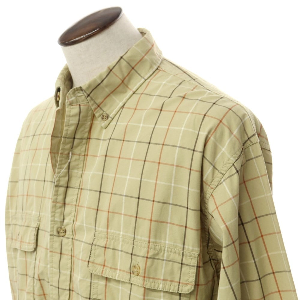 [Used] BEAMS 2024 Spring/Summer Cotton Check Button-down Casual Shirt Beige Olive x Orange [L] [Condition Rank B] [Men&