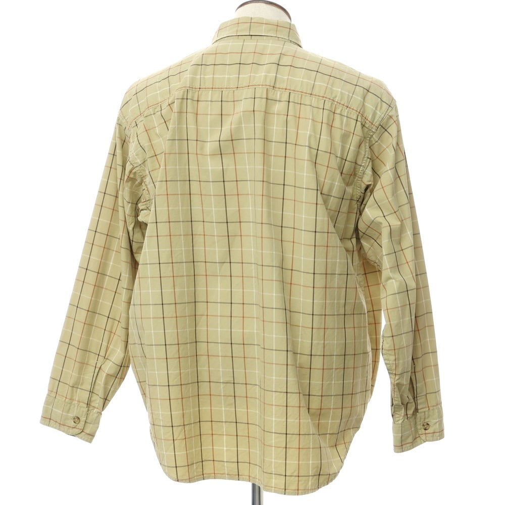 [Used] BEAMS 2024 Spring/Summer Cotton Check Button-down Casual Shirt Beige Olive x Orange [L] [Condition Rank B] [Men&