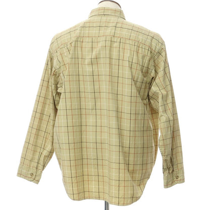 [Used] BEAMS 2024 Spring/Summer Cotton Check Button-down Casual Shirt Beige Olive x Orange [L] [Condition Rank B] [Men&