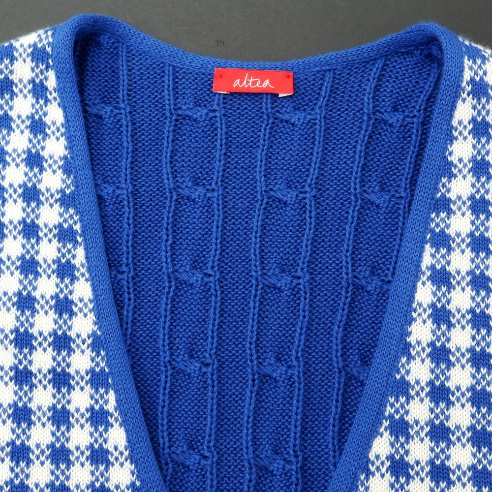 [Used] Altea Cotton Check Knit Vest Blue x White [S] [Condition Rank B] [Men&