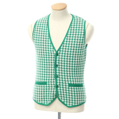 [Used] Altea Cotton Check Knit Vest Green x White [S] [Condition Rank B] [Men&