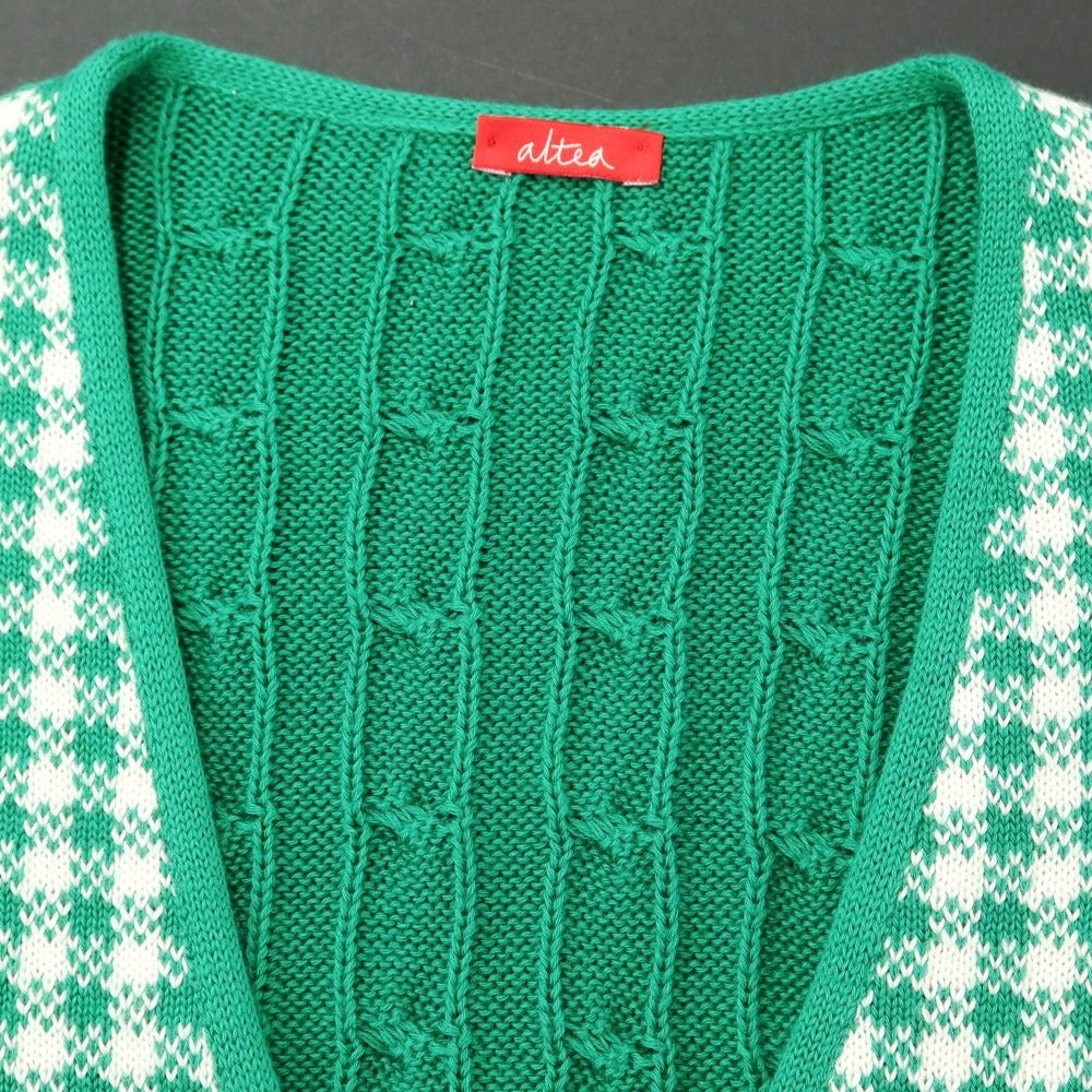 [Used] Altea Cotton Check Knit Vest Green x White [S] [Condition Rank B] [Men&