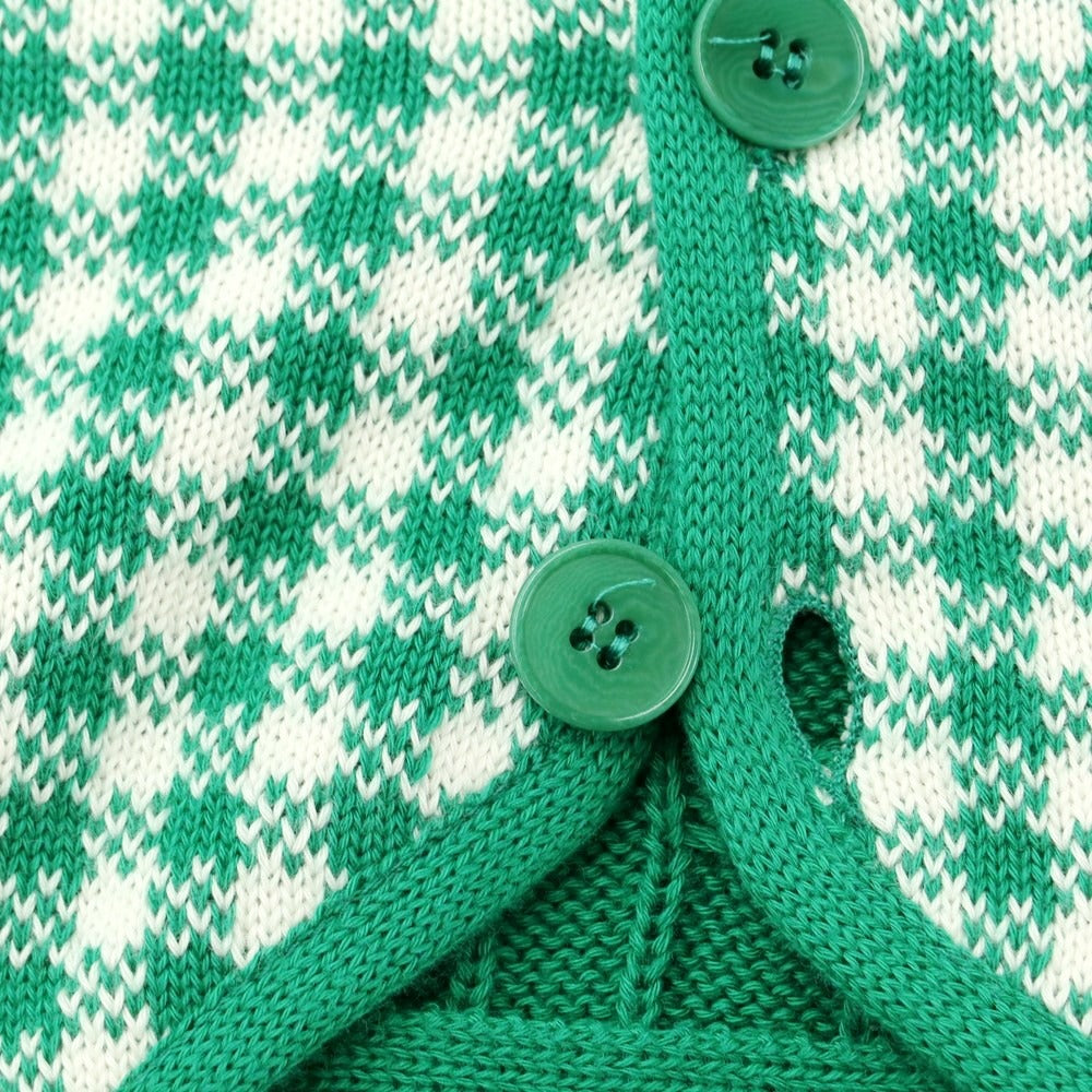 [Used] Altea Cotton Check Knit Vest Green x White [S] [Condition Rank B] [Men&