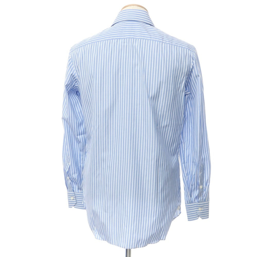 [Used] Luigi Borrelli Barneys New York exclusive striped dress shirt, blue x white [38] [Condition rank B] [Men&