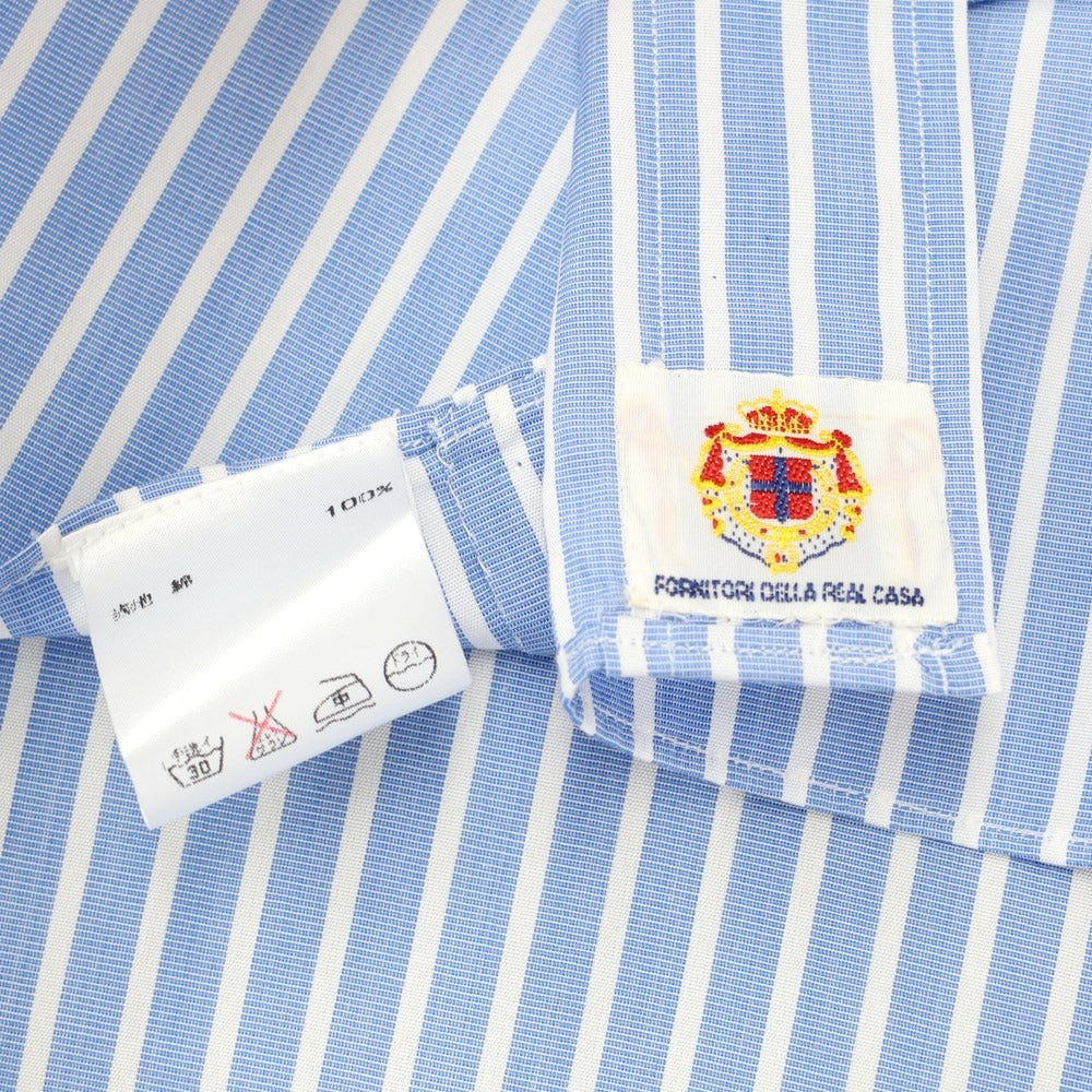 [Used] Luigi Borrelli Barneys New York exclusive striped dress shirt, blue x white [38] [Condition rank B] [Men&