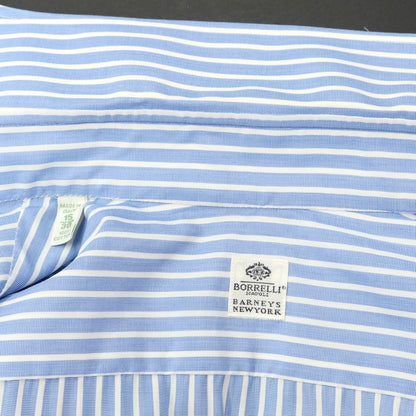 [Used] Luigi Borrelli Barneys New York exclusive striped dress shirt, blue x white [38] [Condition rank B] [Men&