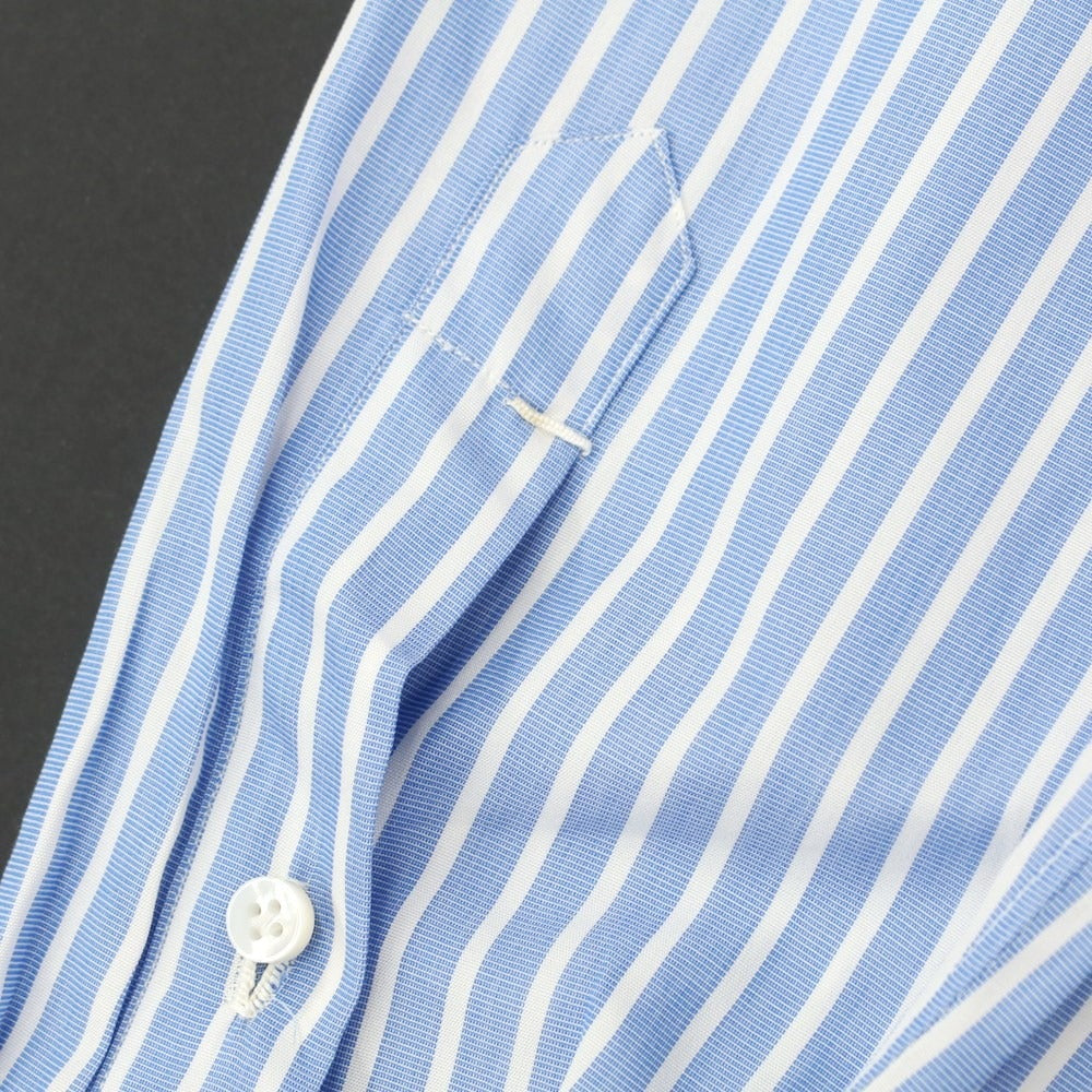 [Used] Luigi Borrelli Barneys New York exclusive striped dress shirt, blue x white [38] [Condition rank B] [Men&