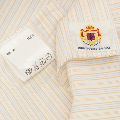 [Used] Luigi Borrelli Barneys New York exclusive striped dress shirt, orange x blue [38] [Condition rank B] [Men&