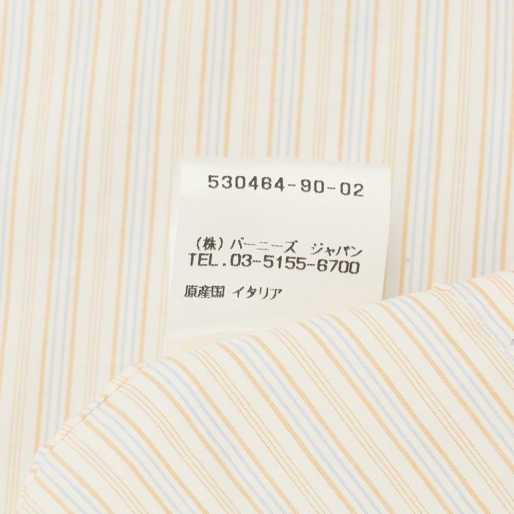 [Used] Luigi Borrelli Barneys New York exclusive striped dress shirt, orange x blue [38] [Condition rank B] [Men&