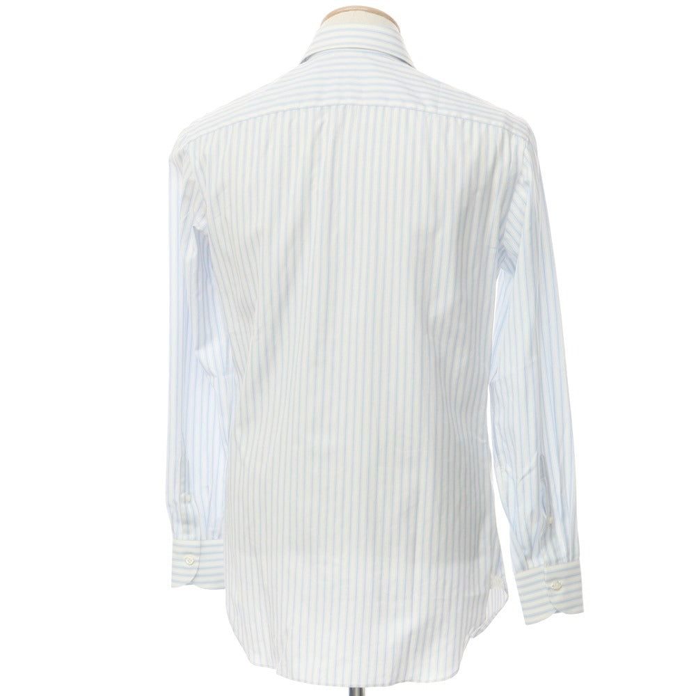 [Used] Luigi Borrelli Barneys New York exclusive striped dress shirt, white x light blue [38] [Condition rank B] [Men&