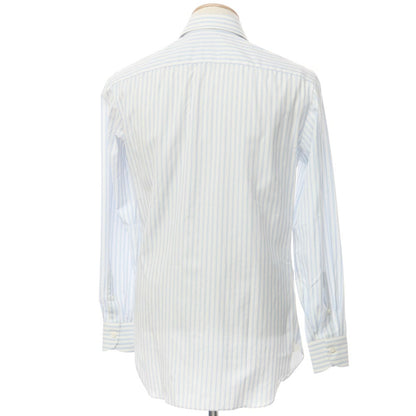 [Used] Luigi Borrelli Barneys New York exclusive striped dress shirt, white x light blue [38] [Condition rank B] [Men&