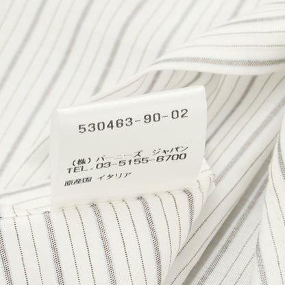 [Used] Luigi Borrelli Barneys New York exclusive striped dress shirt, white x dark brown [38] [Condition rank B] [Men&