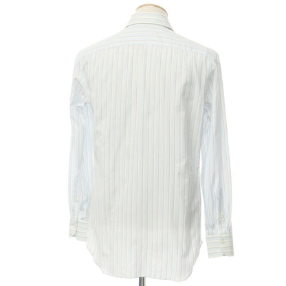 [Used] Luigi Borrelli Barneys New York exclusive striped dress shirt, light blue x white [38] [Condition rank B] [Men&