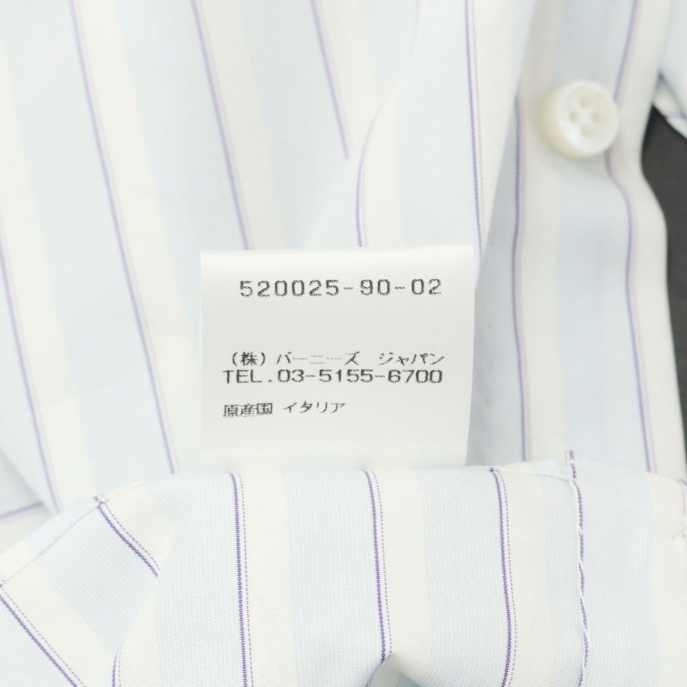 [Used] Luigi Borrelli Barneys New York exclusive striped dress shirt, light blue x white [38] [Condition rank B] [Men&