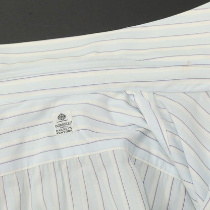 [Used] Luigi Borrelli Barneys New York exclusive striped dress shirt, light blue x white [38] [Condition rank B] [Men&