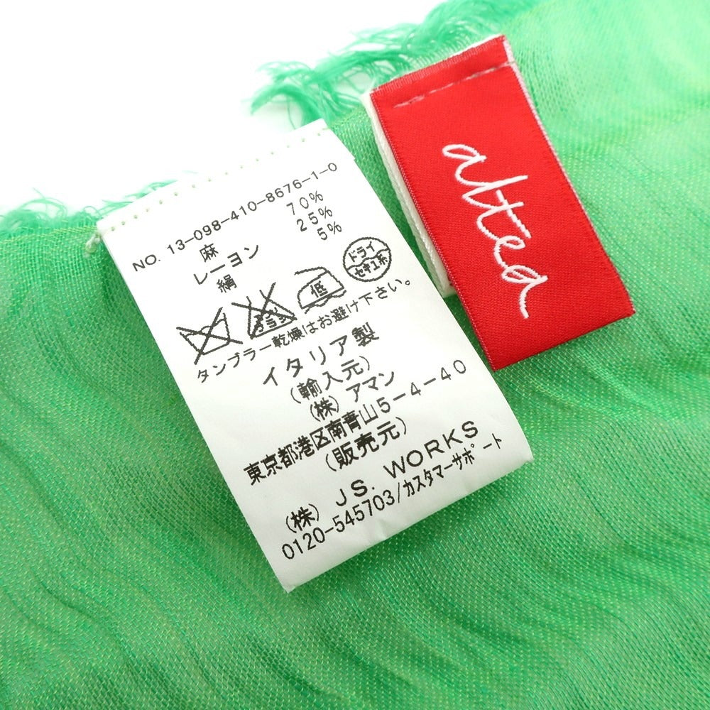 [Used] Altea Linen Rayon Cotton Stole Green [Condition Rank A] [Men&