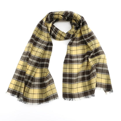 [Used] Fumagalli Silk Wool Check Scarf Yellow x Brown [Condition Rank A] [Men&